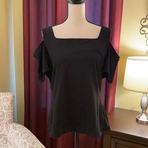 Boston Proper Cold-Shoulder Short Sleeve Top